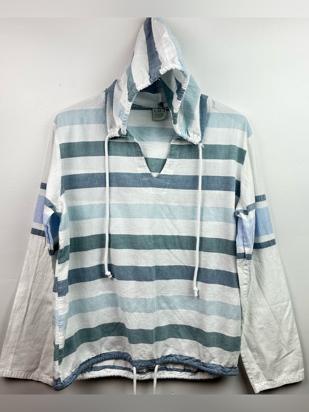 I.M.A. Lightweight Cotton Striped Hoodie Made in Greece